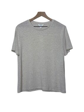 NWT Banana Republic Large Linen Blend Tan Short Sleeve Tee Coastal Relaxed